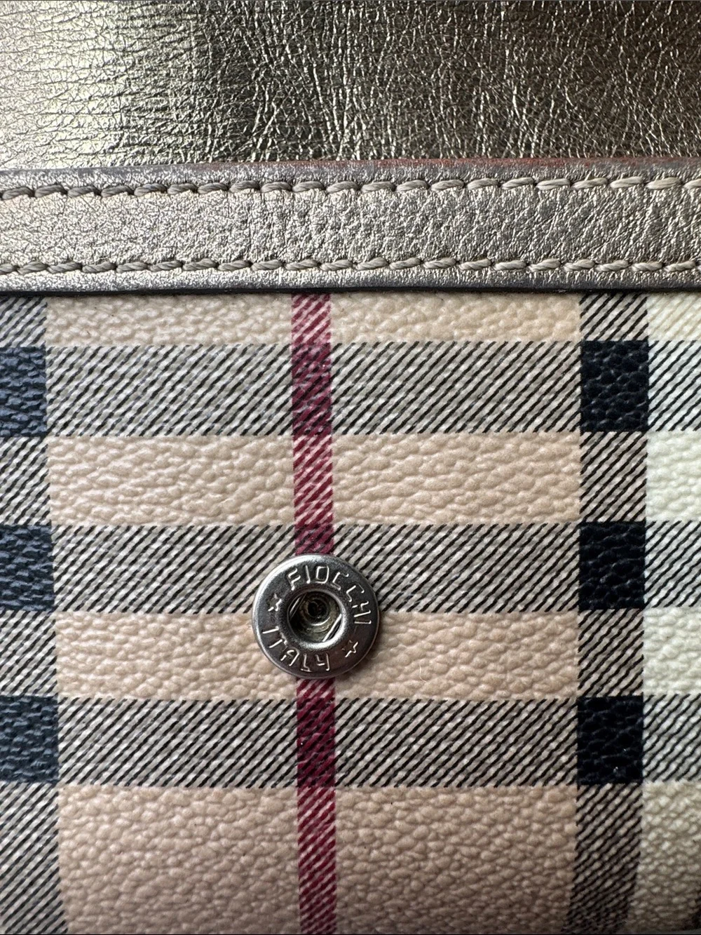 Burberry Check Leather Wallet with dust bag